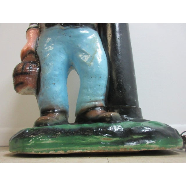 Sculpture Materials Vintage Rare Concrete Drunk Hobo Lamp Post Lantern Out Door Porch Patio Chaplin For Sale - Image 7 of 11