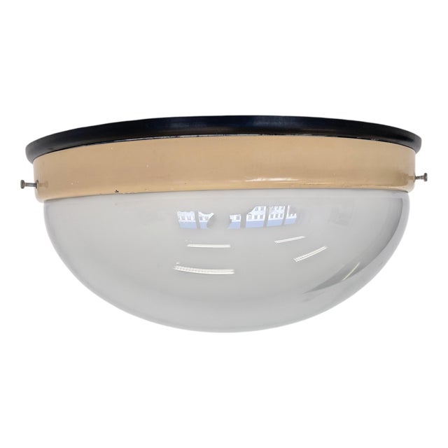 Bauhaus Bakelite Glass Ceiling Light, 1940s For Sale