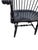 1990s Ethan Allen Black Windsor Chair Comb Back Philadelphia Armchair Saddle Seat For Sale - Image 11 of 16