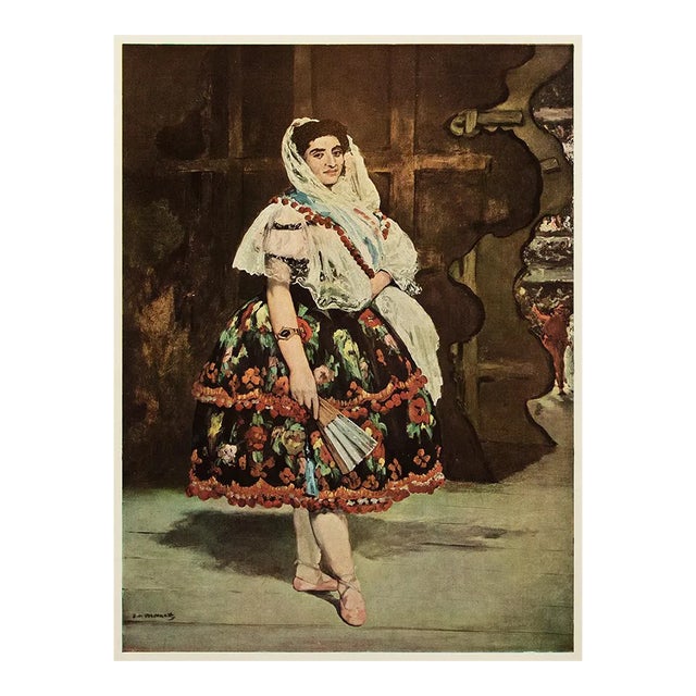 Circa 1950s After Manet "Lola De Valence" Vintage Full Color Impressionist Print For Sale