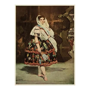 Circa 1950s After Manet "Lola De Valence" Vintage Full Color Impressionist Print