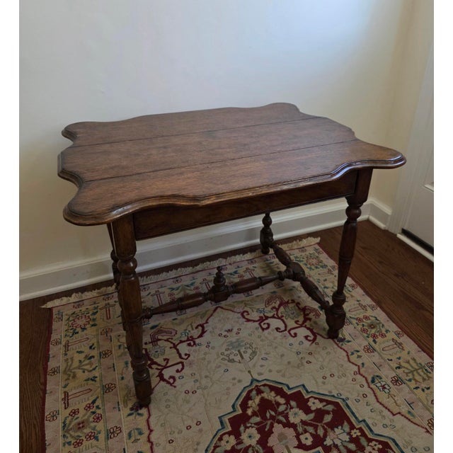 Wood 20th C. William & Mary Style Oak Table For Sale - Image 7 of 8