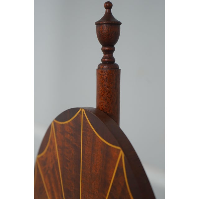 1990s Rob Mullard Federal Style Inlaid Mahogany Firescreen For Sale - Image 5 of 15