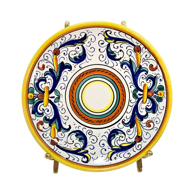 Late 20th Century Italian Labor Deruta Hand-Painted Maiolica Cups and Saucers, Set of 4 For Sale - Image 16 of 18