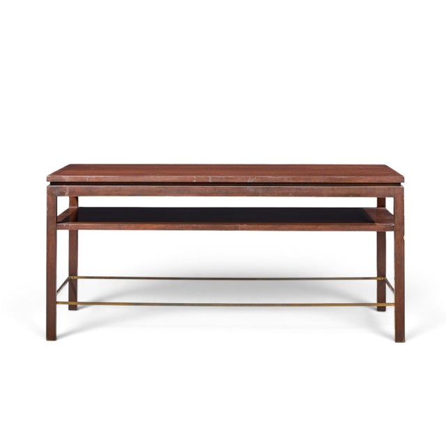 Edward Wormley for Dunbar Mid Century Mahogany and Brass Coffee Table For Sale In Chicago - Image 6 of 8