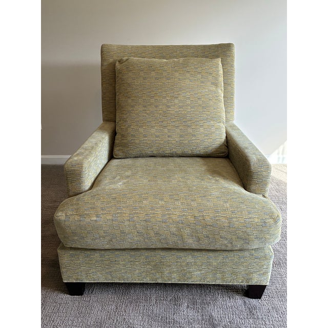 Modern Baker Modern Lounge Chair With Ottoman – Textured Woven Upholstery For Sale - Image 3 of 11