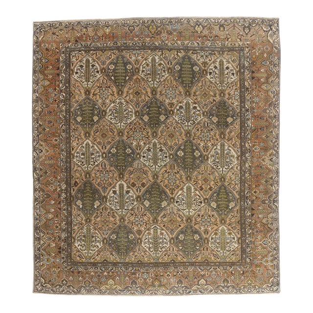 Antique Persian Bakhtiari Rug, 11'08 X 13'02 For Sale