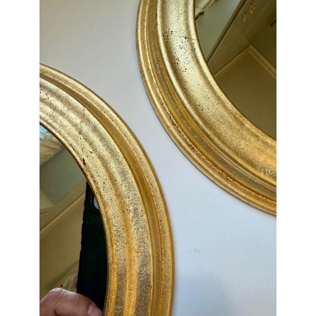 Set of 12 Vintage Round Gilt Italian Mirrors For Sale - Image 14 of 17