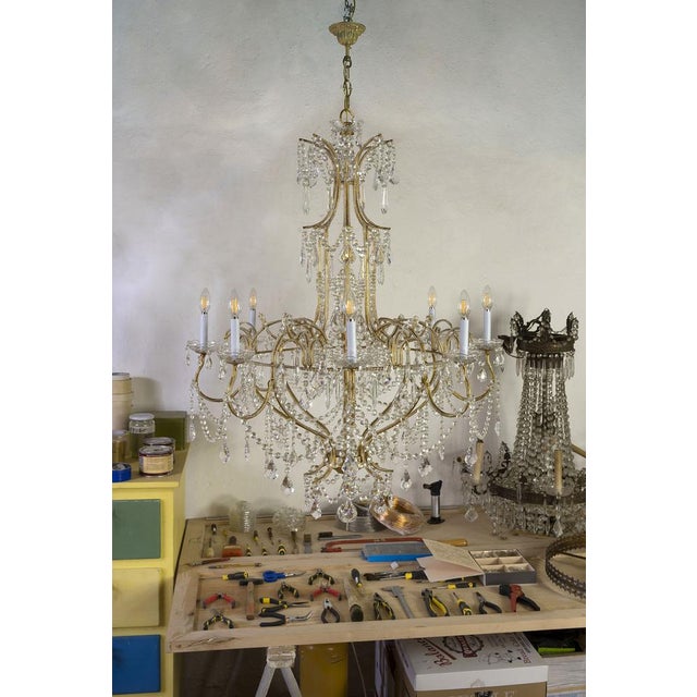 Vintage Chandelier in Golden Metal, 1980s For Sale - Image 15 of 16