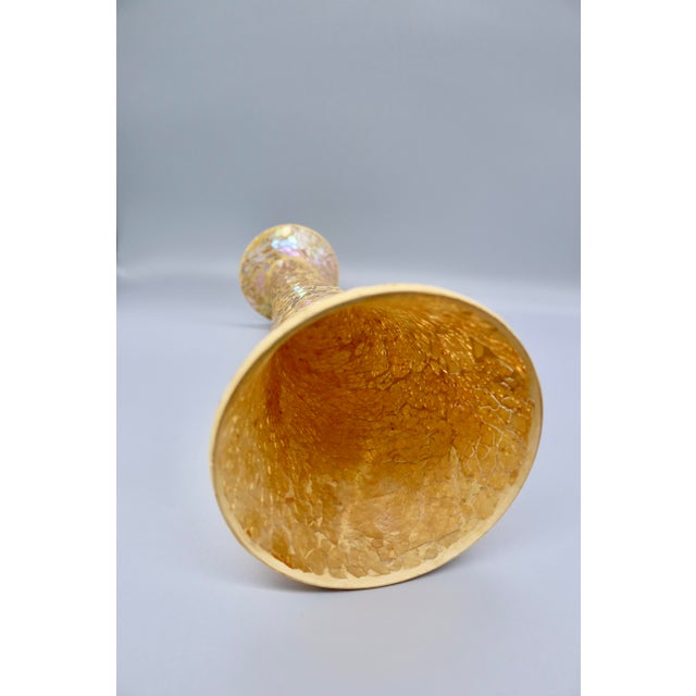 Glass Vintage Mosaic Glass Trumpet Vase For Sale - Image 7 of 9