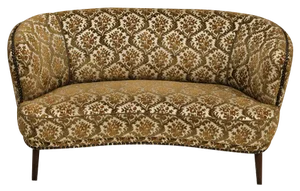 Vintage Danish Two-Seater Banana Sofa, 1960s