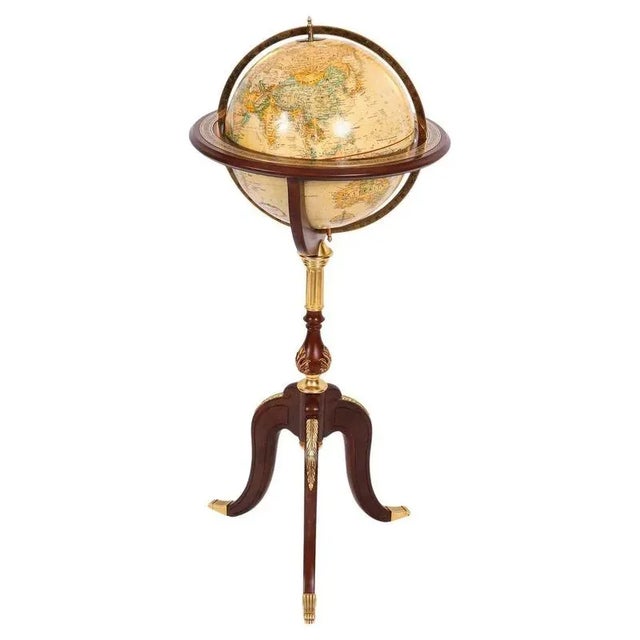 Vintage Ormolu Mounted Terrestrial Library Globe For Sale - Image 18 of 18