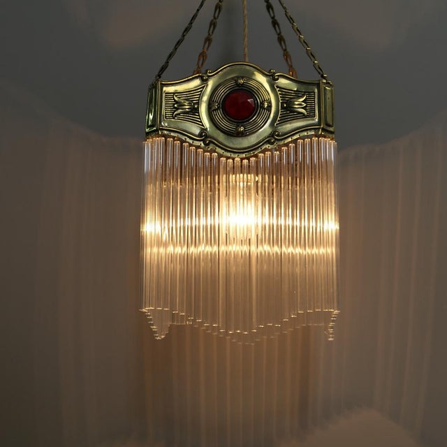 Art Nouveau Glass Rod Hanging Light, 1890s For Sale - Image 9 of 13