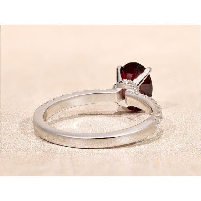 The Camarillo: 2.03 Carat Natural No Heat Deep Red Ruby Engagement Ring For Sale In Philadelphia - Image 6 of 13