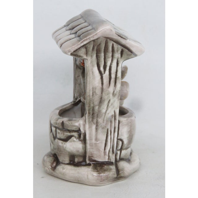 Hand Painted Porcelain Ceramic Wishing Well With Hanging Bucket Figurine 5047c For Sale - Image 4 of 15