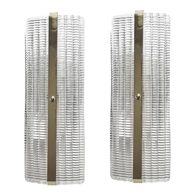 Modern Rectangular Diamanted Murano Glass Wall Sconces with Chrome Finish By Simoeng for Simoeng, Set of 2 For Sale - Image 7 of 7