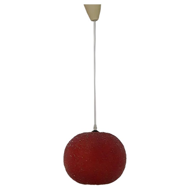 Vintage Red Plastic Ceiling Lamp, 1970s For Sale