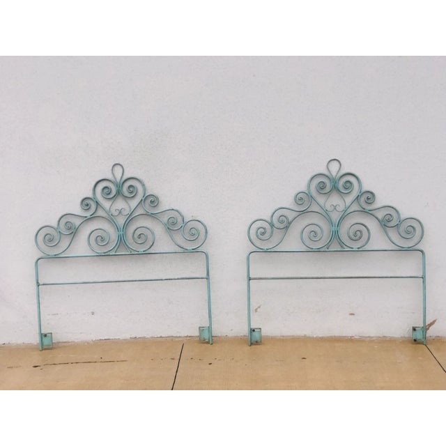 1930s Vintage Wrought Iron Twin Bed Headboards a Pair Chairish
