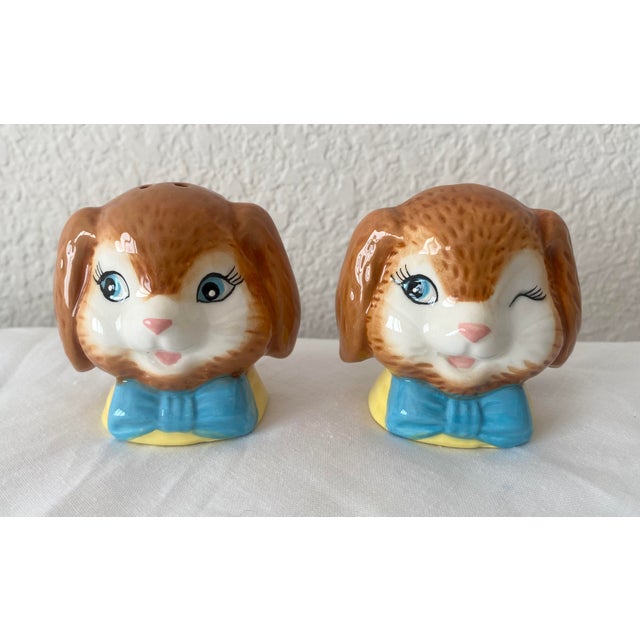 Whimsical Adorable Bunny Salt and Pepper Shakers Mint Condition. For Sale - Image 11 of 11