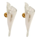 1970s Mid Century Murano Glass Sconces - A Pair For Sale
