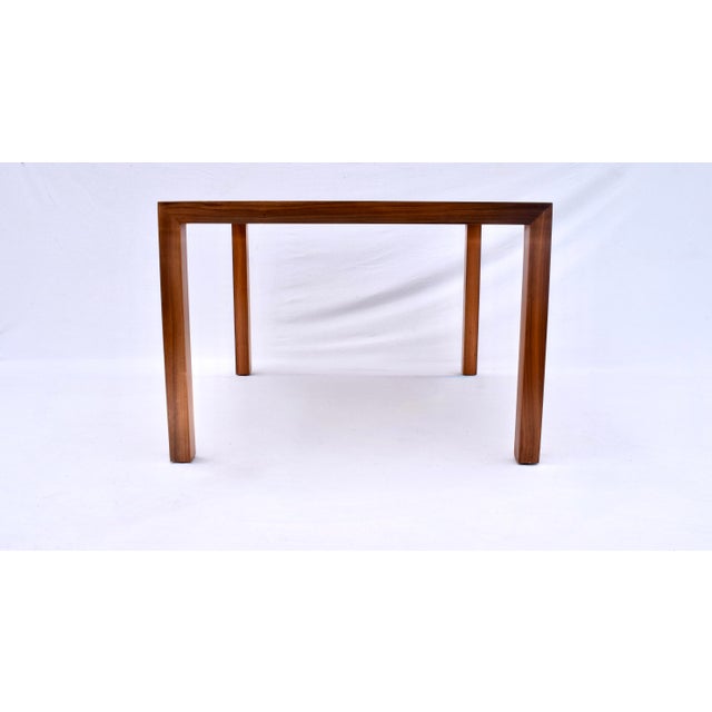 An impressive Mid-Century Modern Burl Ash game table by Milo Baughman for Directional. Substantial construction of...