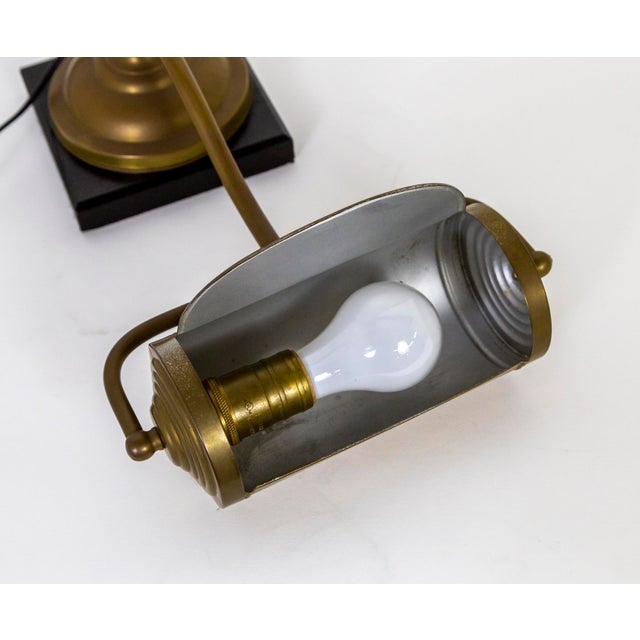 Antique Dale Co. Brass Piano Lamp With Slate Base For Sale - Image 10 of 12
