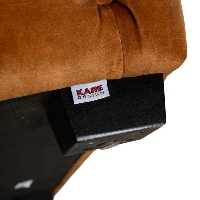 Chesterfield Armchair in Gold, Yellow and Ochre Fabric from Kare Design For Sale - Image 9 of 14