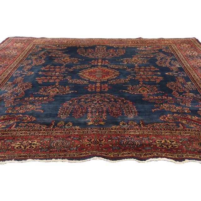 Victorian Vintage Indian Sarouk Rug - 07'10 X 09'03 For Sale - Image 3 of 9