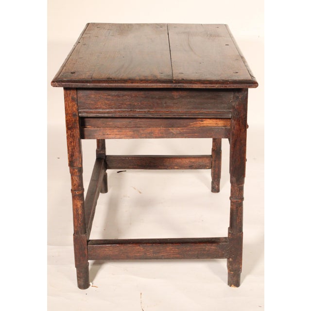 Antique William and Mary Style Oak Side Table For Sale - Image 4 of 11