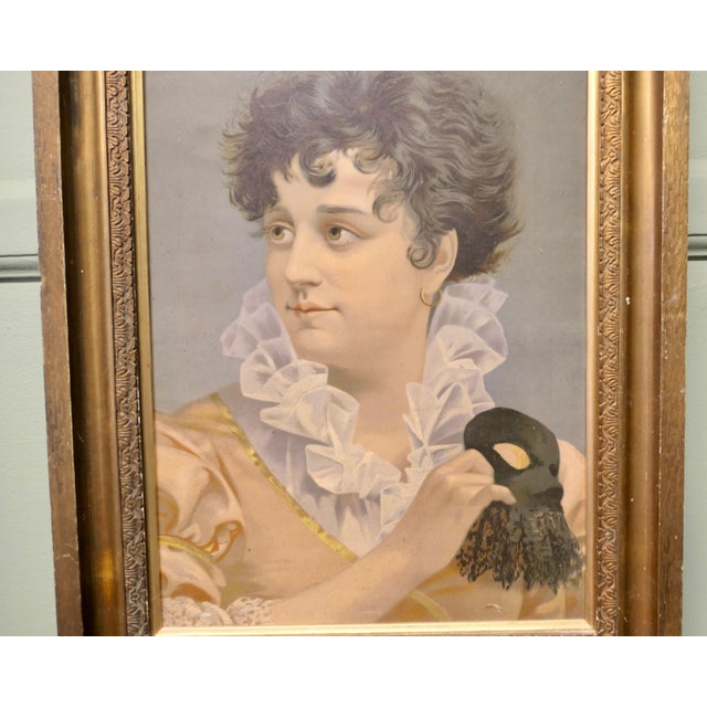 Portrait of a Masquerade, Oil Painting on Board, Framed For Sale - Image 4 of 8