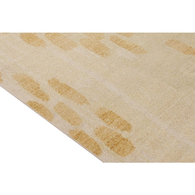 2010s Distressed Style Modern Rug in Cream, Gold, White Dots Pattern by Rug & Kilim For Sale - Image 5 of 6