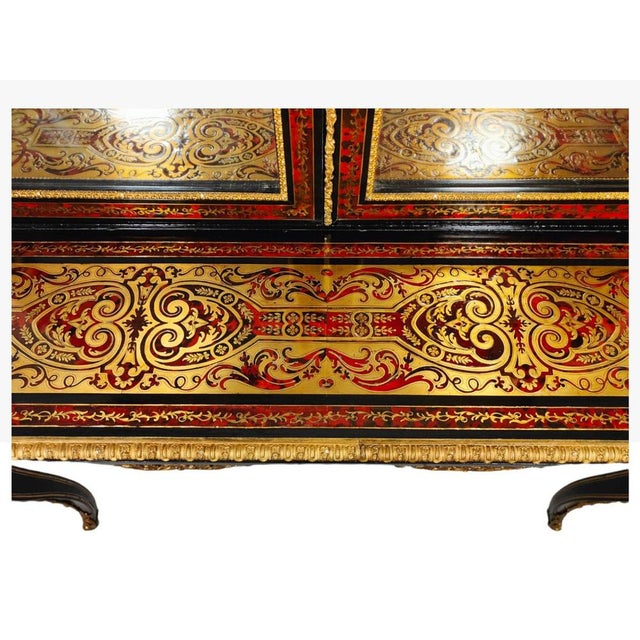 19th Century Ebonised Boulle Bonheur Du Jour Cabinet For Sale - Image 3 of 14