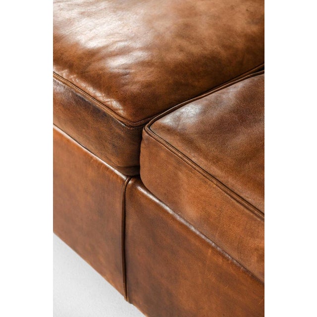 Leather Sofa attributed to Kaj Gottlob, 1940s For Sale - Image 11 of 12