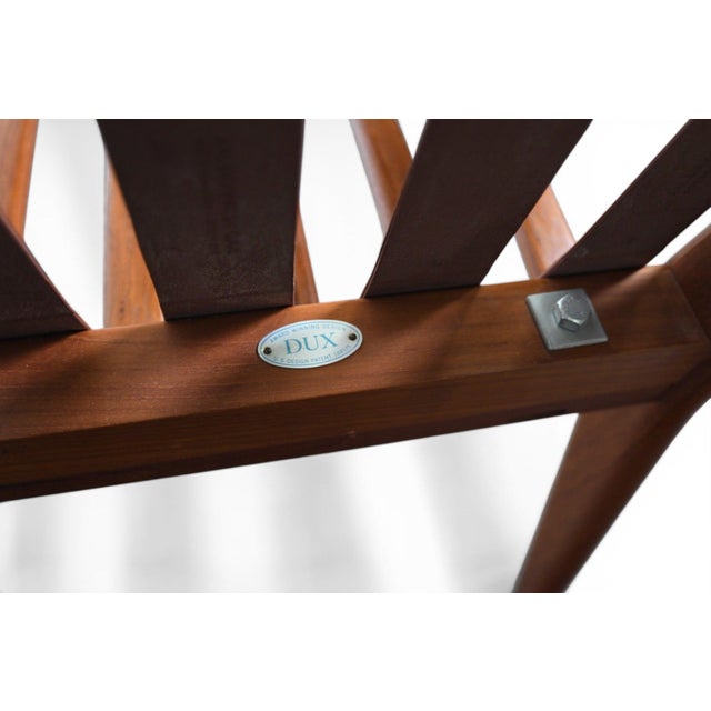 Mid 20th Century Pair of Folke Ohlsson Scissor Chairs in Teak for Dux For Sale - Image 10 of 12