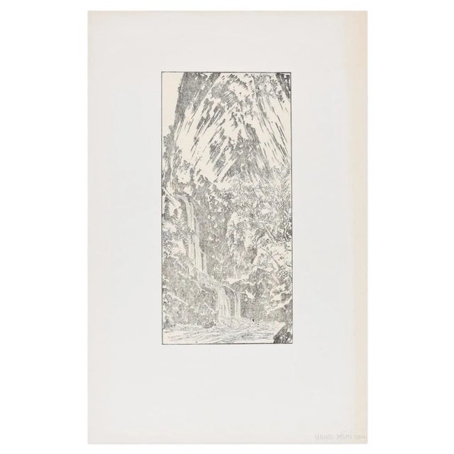Landscape is a reprint of a woodblock realized after Shuko Yishi. The State of preservation is very good. Included a...