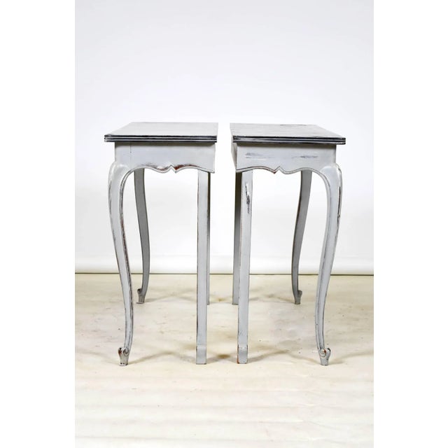 Paint Pair Console Tables Louis XV Style Foux Painted France c.a. 1900’s For Sale - Image 7 of 7