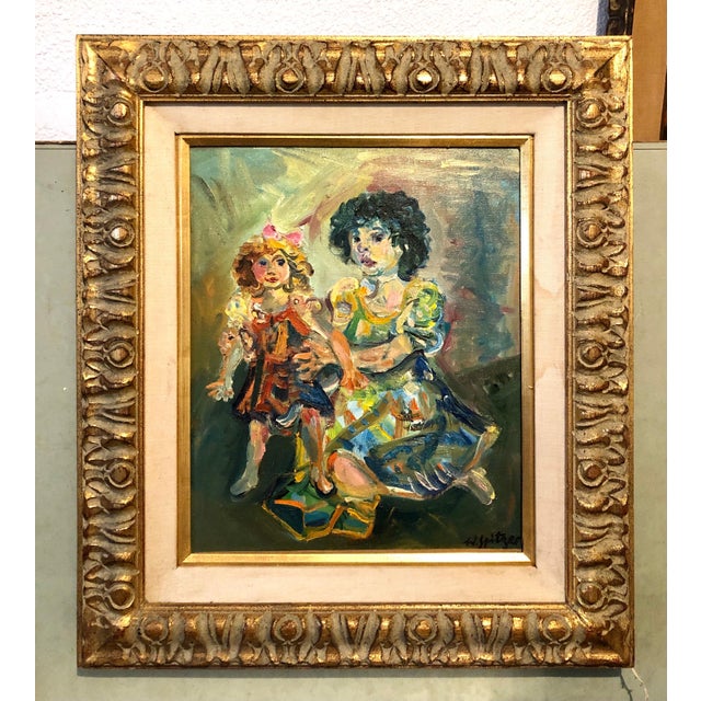 Walter Spitzer, Polish French Jewish Artist Oil Painting Girl with Doll, School of Paris Judaica, 1967 For Sale - Image 10 of 10
