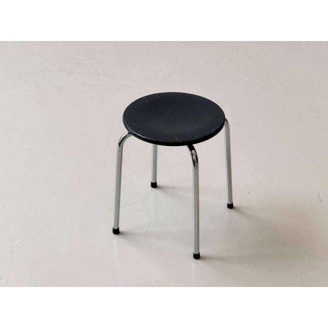 Stool with Chrome Frame and Wooden Seat by Zingg-Lamprecht, 1970s For Sale - Image 16 of 16