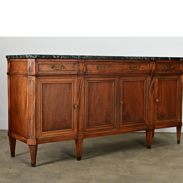 French 19th Century Walnut Louis XVI Style Enfilade For Sale - Image 11 of 14