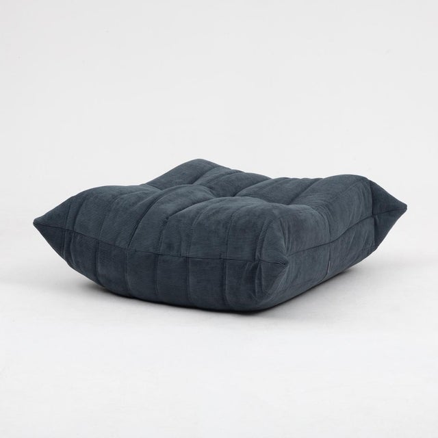 Gray Togo Lounge Chair and Pouf in Grey Corduroy by Michel Ducaroy for Ligne Roset, 1973, Set of 2 For Sale - Image 8 of 18