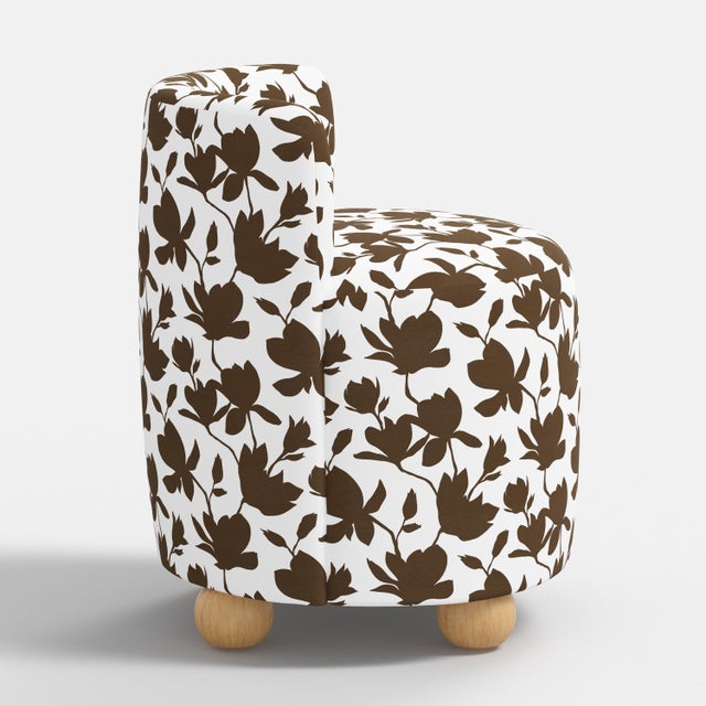 Not Yet Made - Made To Order Spritely Home Andi Vanity Chair in Silhouette Floral Chocolate For Sale - Image 5 of 6