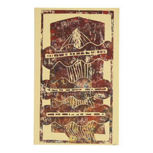 "Woman in a Cage" - Original Woodcut Print on Paper by Louis Nadalini