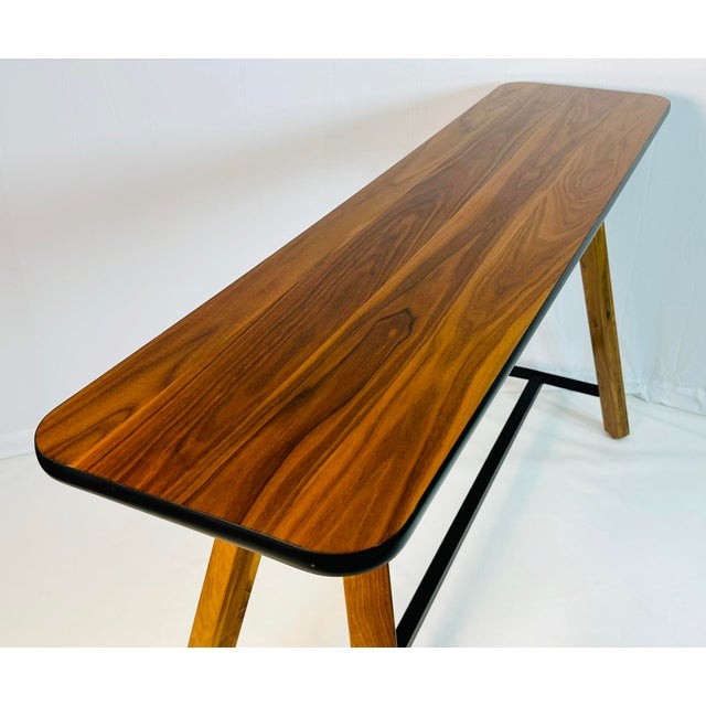 Brown Knoll "Reff Profiles" Bar Table – Walnut & Steel, – Made in Canada For Sale - Image 8 of 18