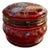 Late 19th Century Antique Cranberry Glass Dresser/Trinket Box With Hand Painted Enamel Details Signed For Sale