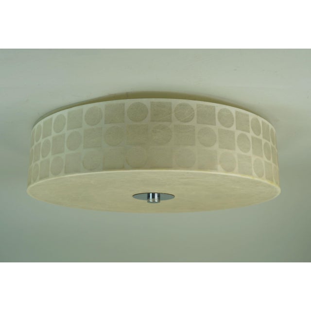 Mid-Century Modern Cocoon Ceiling Lamp with Op Art Pattern by Fritz Wauer for Goldkant Leuchten For Sale - Image 4 of 15