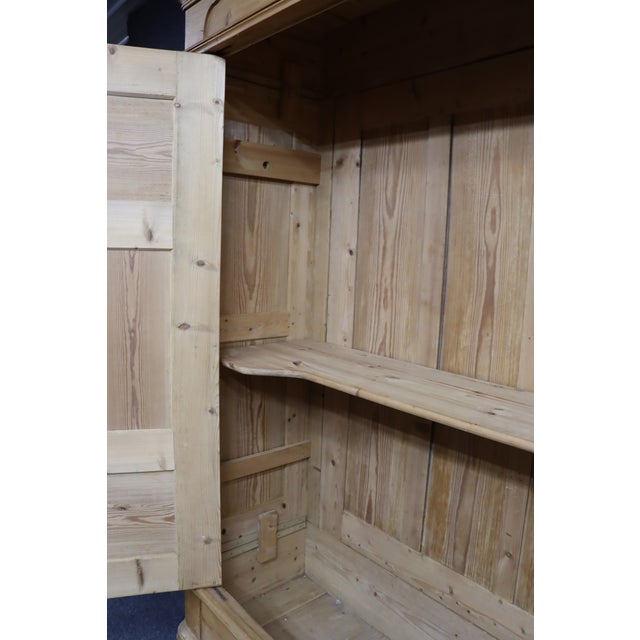 Antique Pine Armoire With Paneled Doors For Sale - Image 13 of 16