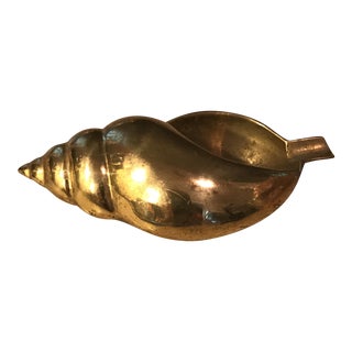 Vintage Brass Shell Ashtray For Sale