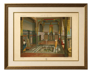Racinet, Afrique: Cairo Summer Salon Interior, Egypt, 1888, Lithograph