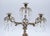 18th Century Cast Brass Three Candle Crystal Girandole on Marble For Sale - Image 9 of 12