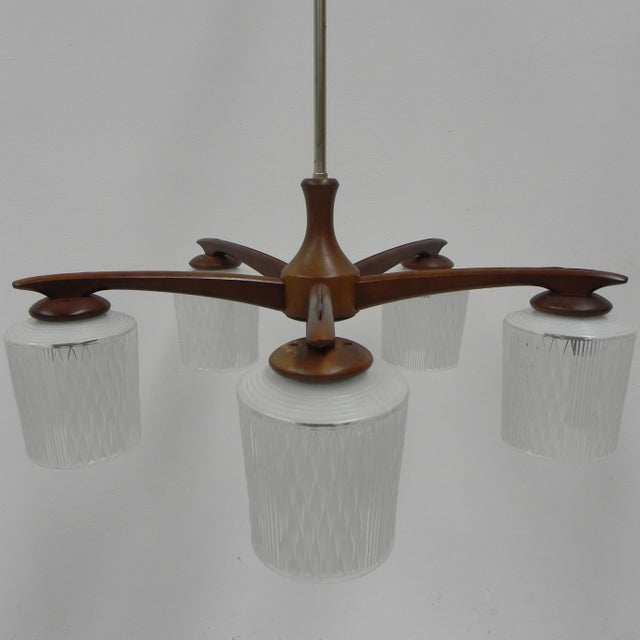 Metal Vintage Hanging Lamp with Glass Shades, 1960s For Sale - Image 7 of 18